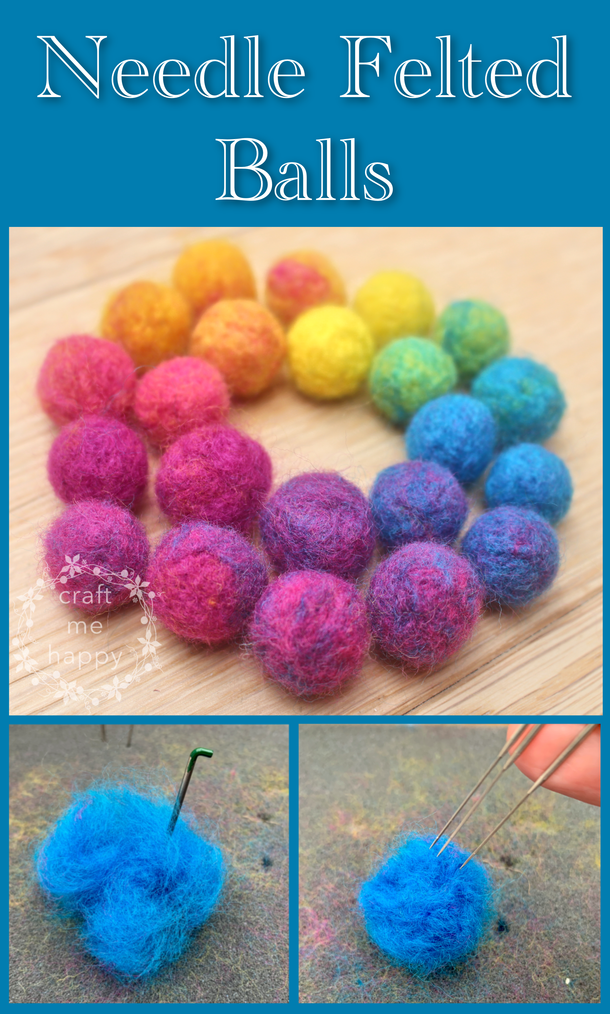 Craft me Happy!: Craftmehappy Joyful Wreath #4 - Needle Felted Beads or  Balls